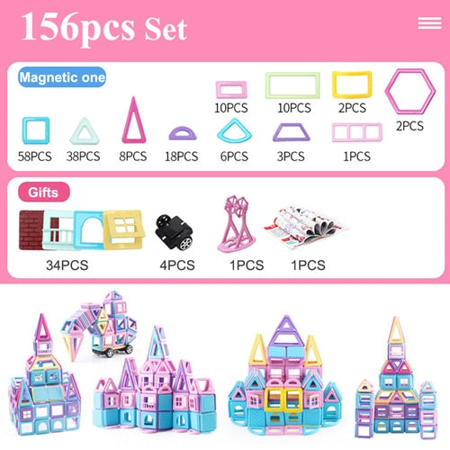 62-258pcs Mini Magnetic Designer Construction Set Model & Building Toys For Children Magnet Blocks Kids Educational Gifts