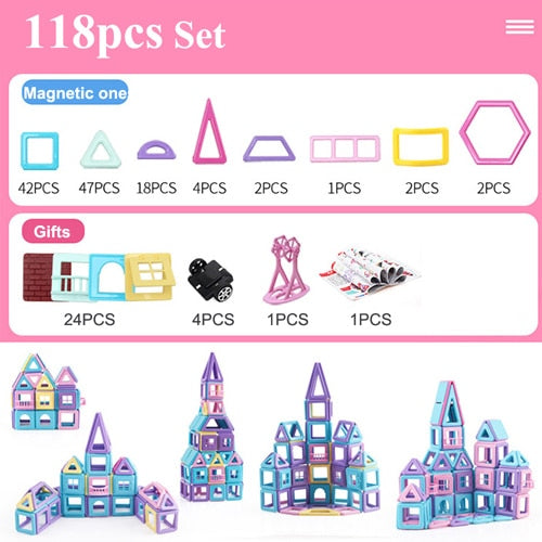 62-258pcs Mini Magnetic Designer Construction Set Model & Building Toys For Children Magnet Blocks Kids Educational Gifts