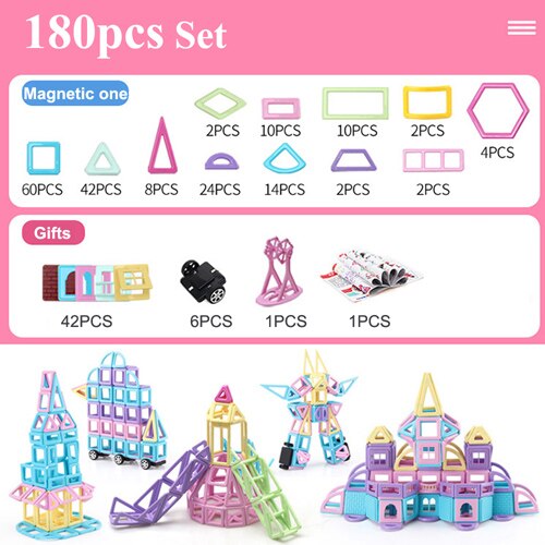 62-258pcs Mini Magnetic Designer Construction Set Model & Building Toys For Children Magnet Blocks Kids Educational Gifts