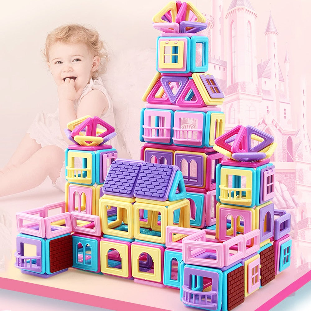 62-258pcs Mini Magnetic Designer Construction Set Model & Building Toys For Children Magnet Blocks Kids Educational Gifts