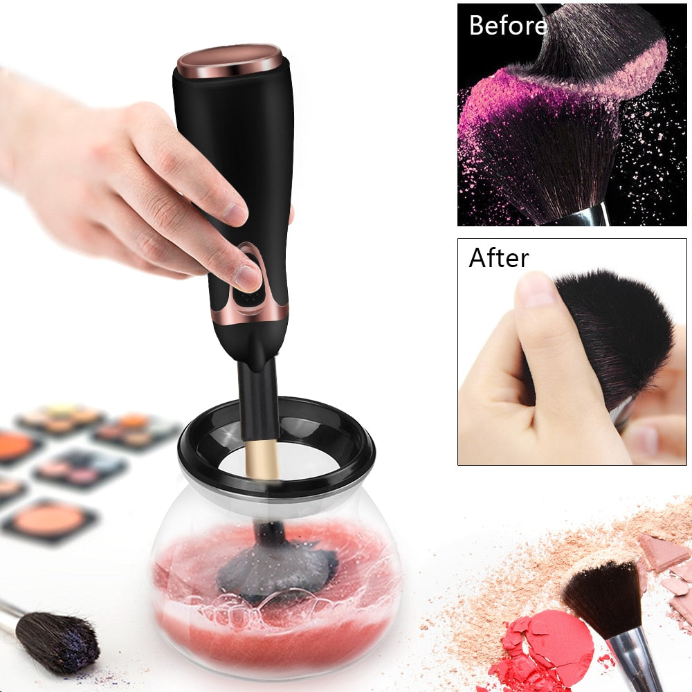 Automatic Makeup Brush Cleaner Electric Makeup Brushes Washing Machine 10 Seconds Silicone Fast Cleaner Dryer Cleaning Tool