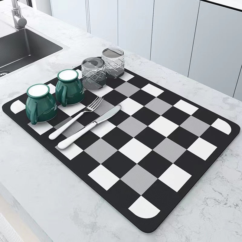 Kitchen Super Absorbent Pad Diatomite Drying Dishes Drain Mat for Kitchen Sink Countertop Protector Placemat for Bathroom Mat